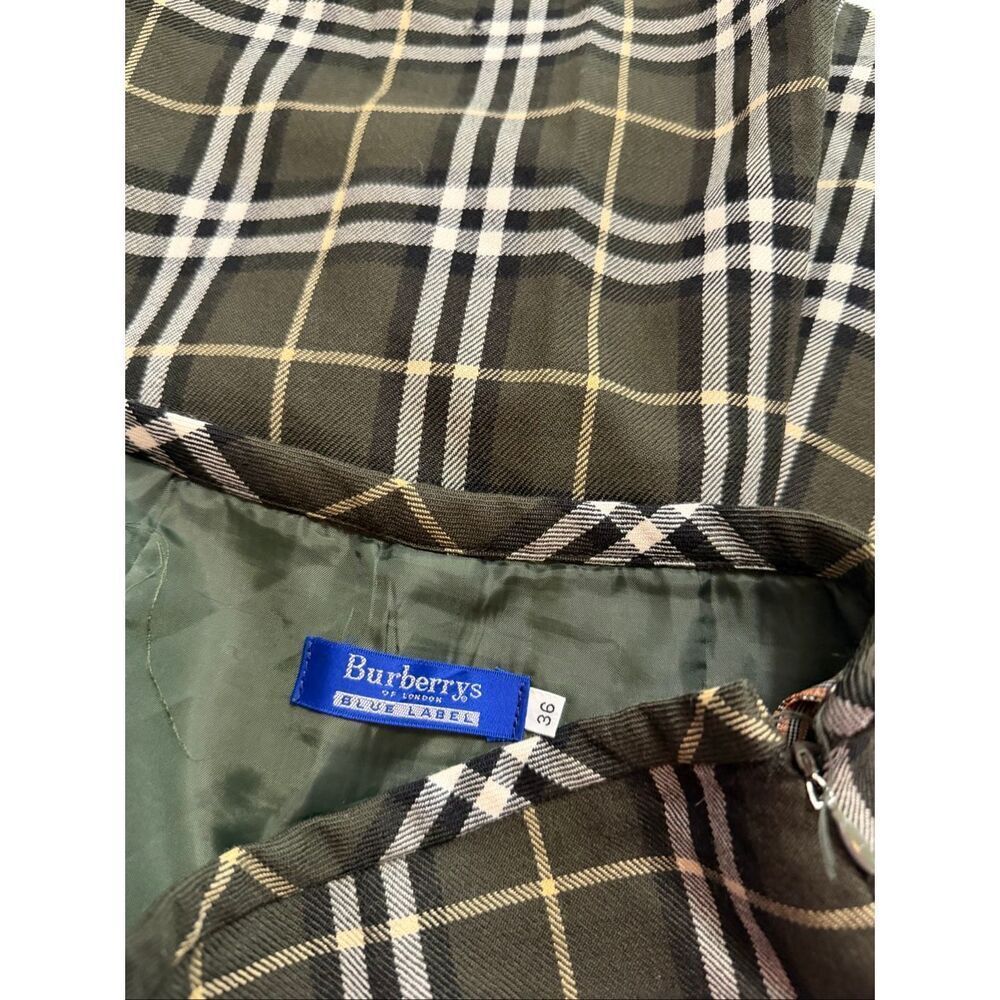 Burberrys Of London Blue Label Green Plaid Skirt Size 36 - Picture 7 of 7
